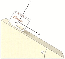 A) Determine the acceleration of the carton as it slides down the plane. Express as m/s^2 (down the plane)