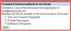 Forwarding Comminications Screenshot