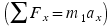 left-parenthesis sigma-summation Upper F Subscript x Baseline equals m1a Subscript x Baseline right-parenthesis