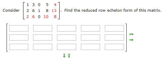 Matrix question displayed to students