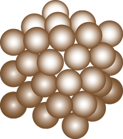 Picture of atoms packed close together.