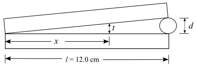 Thickness of a thin paper in an Air Wedge